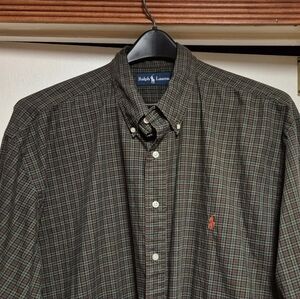 Ralph Lauren Men's Green Plaid Shirt, 2XL TALL